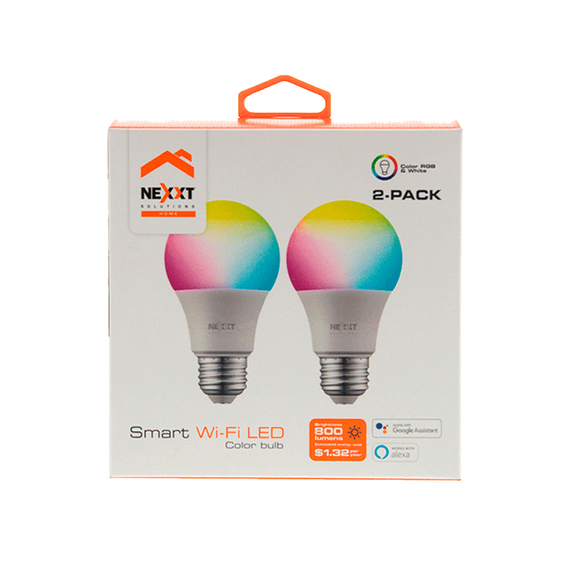 Bombilla Multicolor LED inteligente Nexxt NHB-C110 Pack 2 unds Nexxt - Innovacell